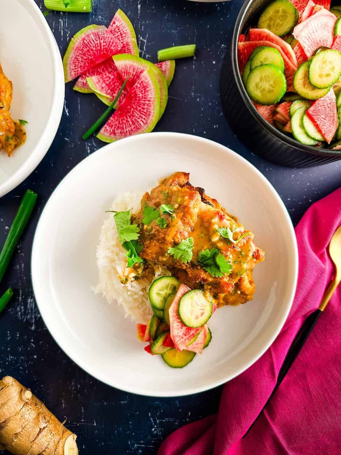 Satay Rice Easy Weeknight Chicken Satay Rice Bowl with Peanut Sauce – Natalie ...