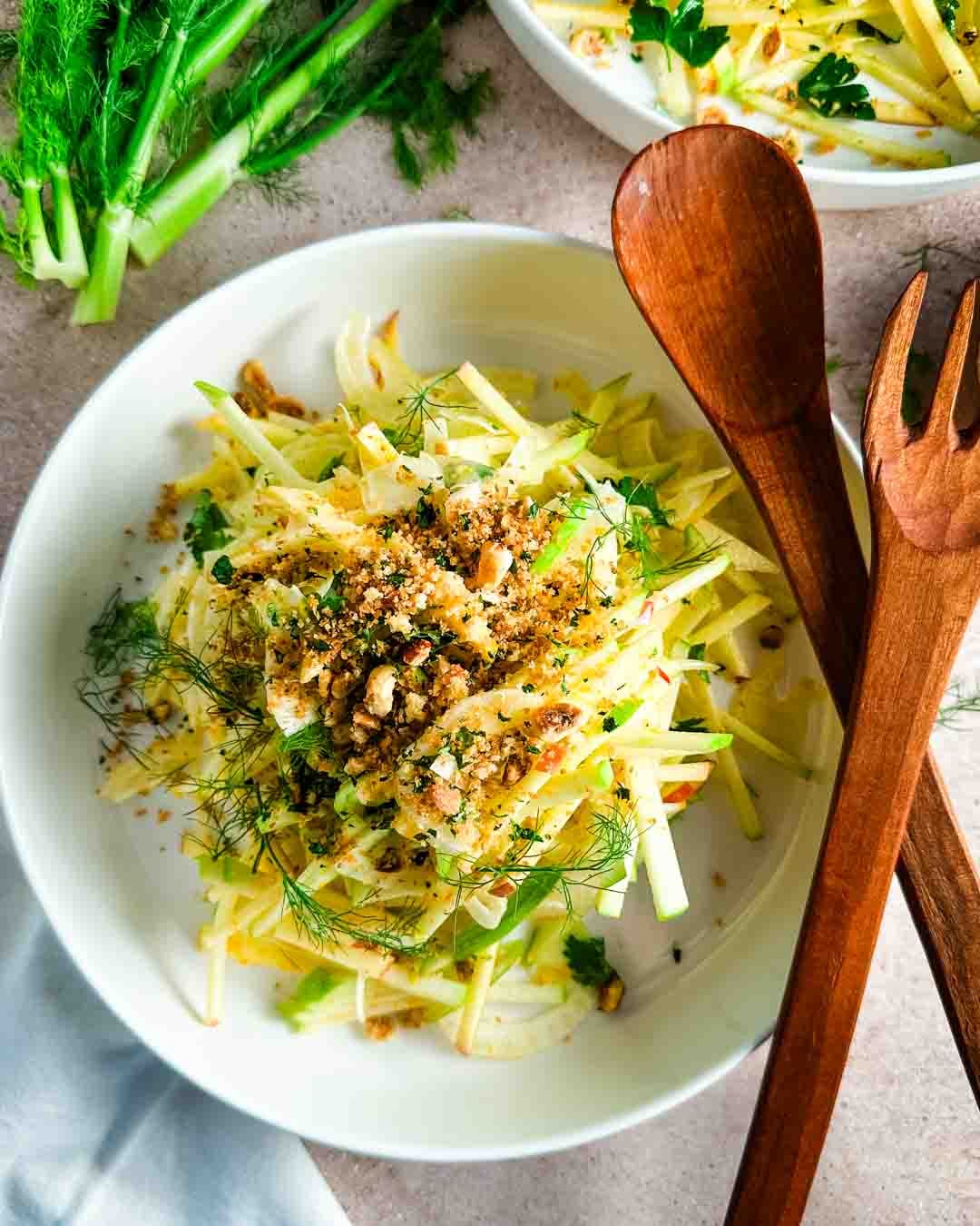 Apple Fennel Slaw with Ginger Vinaigrette (No Mayo)